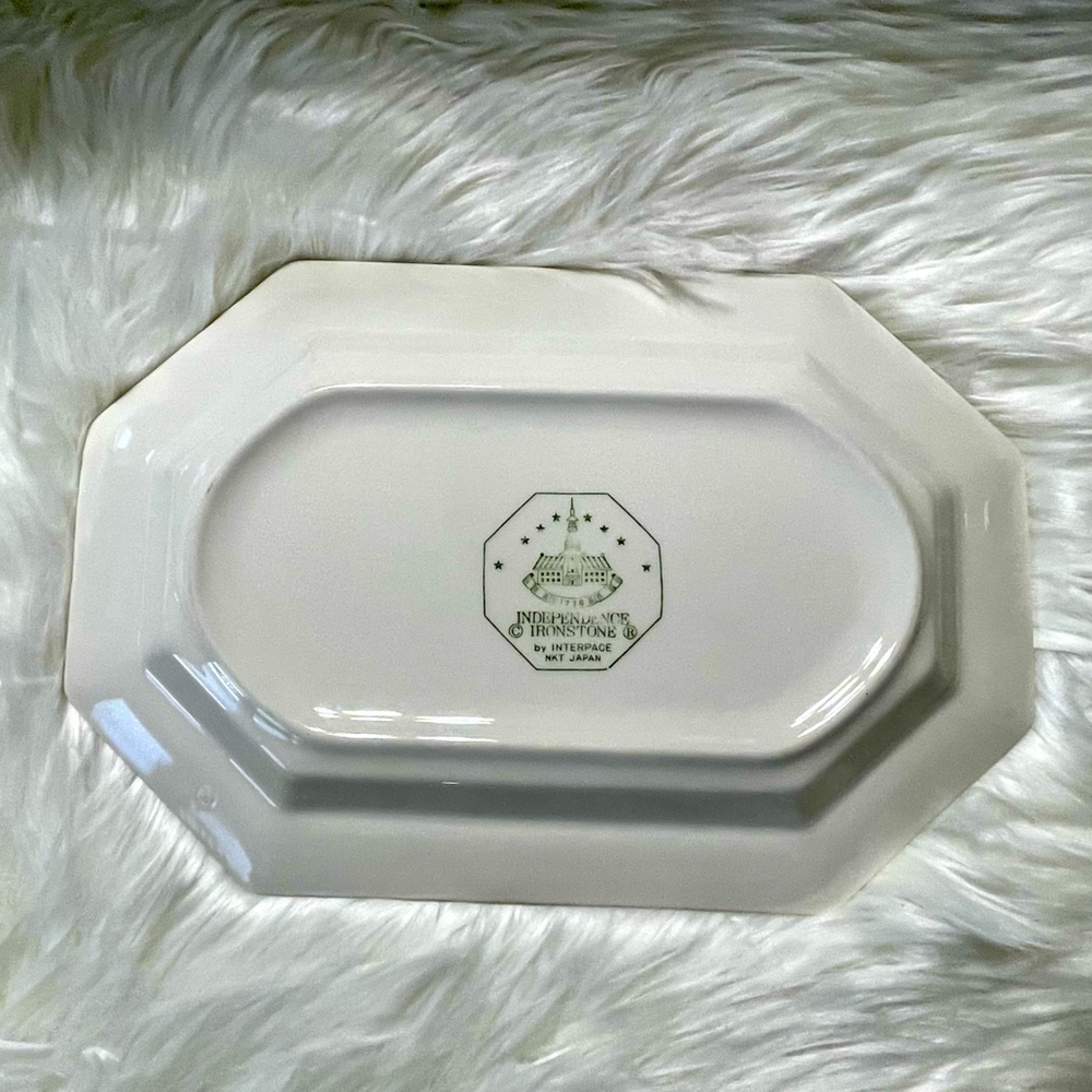 Independence Ironstone Platter Ceramic Floral Pink & White Vintage - Picture 4 of 6